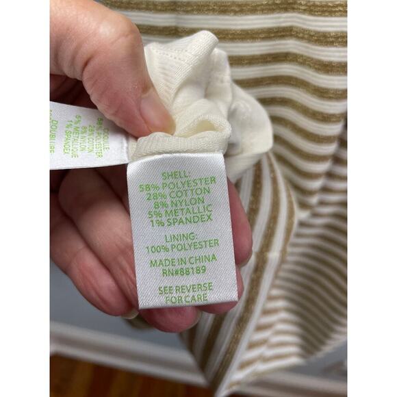 Lilly Pulitzer Brielle Dress Women's Small Gold Stripe Sparkle - Picture 6 of 8